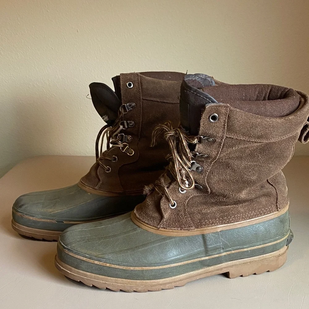 Itasca Brown and Green Men's Rain & Snow Boots